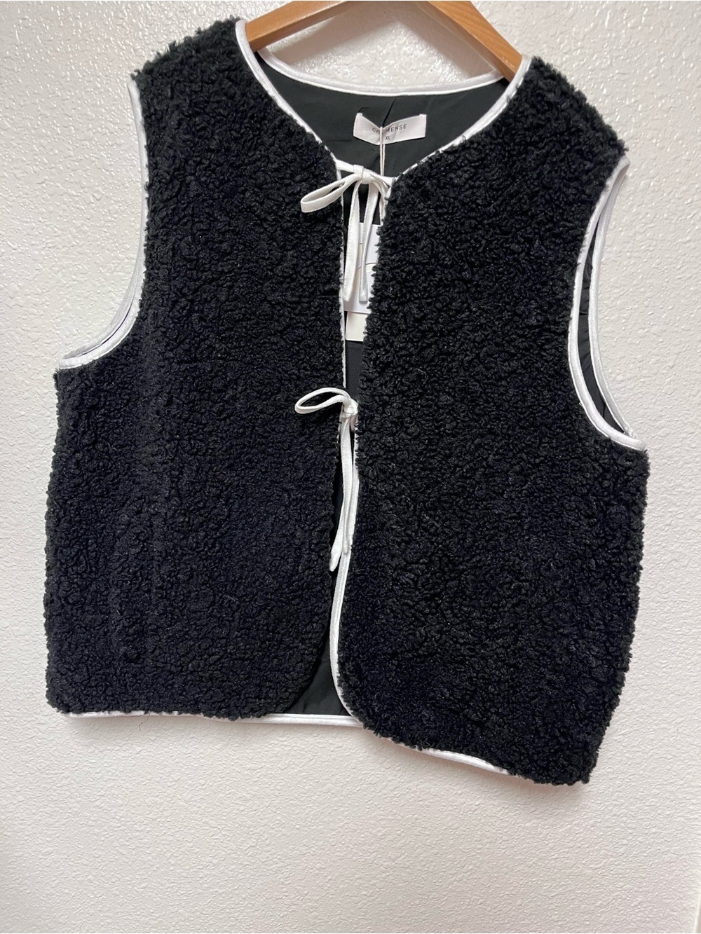 Commense Teddy Fleece Vest Women's XL Black Sherpa Comfy NWT